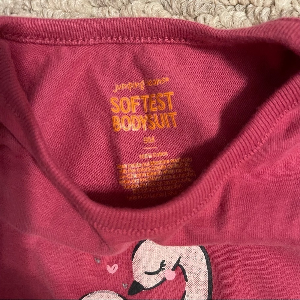 Jumping Beans / TCP | Pink Flamingo Shirt and Jean Skirt Outfit | 6-9 mo - Picture 4 of 8